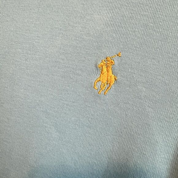 Ralph Lauren  Womens  Large Blue Shirt Fitted Top Embroidered Pony Short Sleeve - Picture 3 of 7